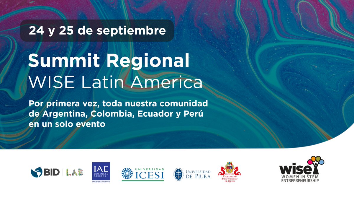 IDB_Lab's tweet photo. ¡Acompaña a nuestra CEO, @ireneariashofman, en el evento de cierre del programa @WISELAmerica, donde conversará sobre la importancia de promover la integración de las #mujeres #STEM en el ecosistema emprendedor! 

🗓️ Mañana, 25/9
⏰ 12 pm EST 
📌 https://t.co/Sgfkwn3Ryt https://t.co/bxSMPiOfuX