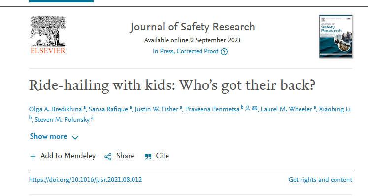 Once again <a href="/ATI_UA/">Alabama Transportation Institute</a> leads with research; this time, child safety seats in the gig economy  authors.elsevier.com/c/1dn8S56WaU0g…