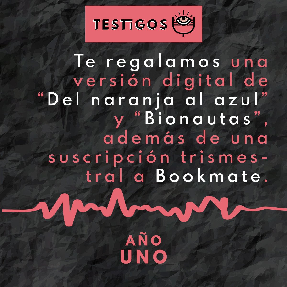 testigospodcast's tweet photo. Todavía estás a tiempo⏰ de participar y ganar una versión digital de "Del Naranja al Azul y Bionautas". También😱 te obsequiamos una suscripción por tres mese a #Bookmate 📚
#Testigxsañouno👈
#Bionautas
#Giveaway https://t.co/BLRaCoq54c