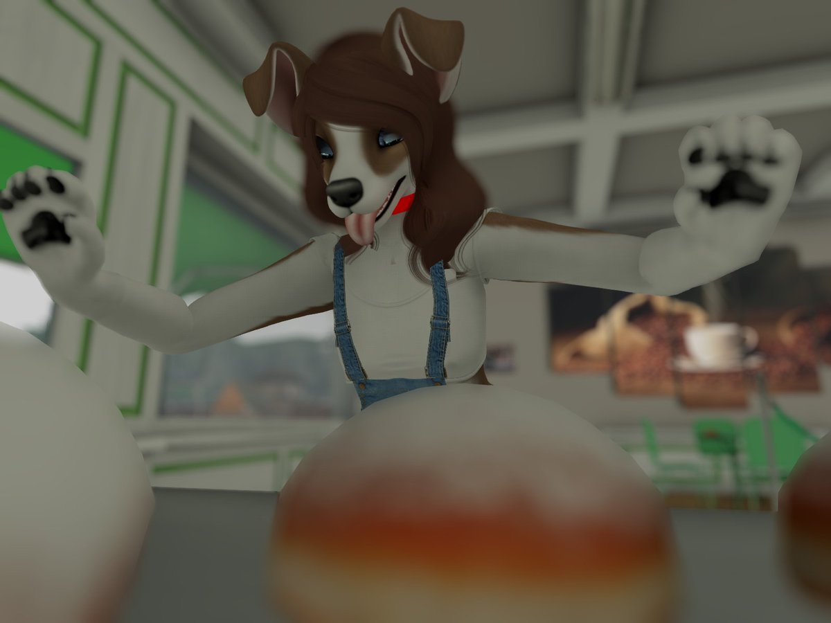 collie_alice's tweet photo. Pup at the ice cream and pastry shop #SecondLife #furry #goodpup https://t.co/5ykfTbSx8M