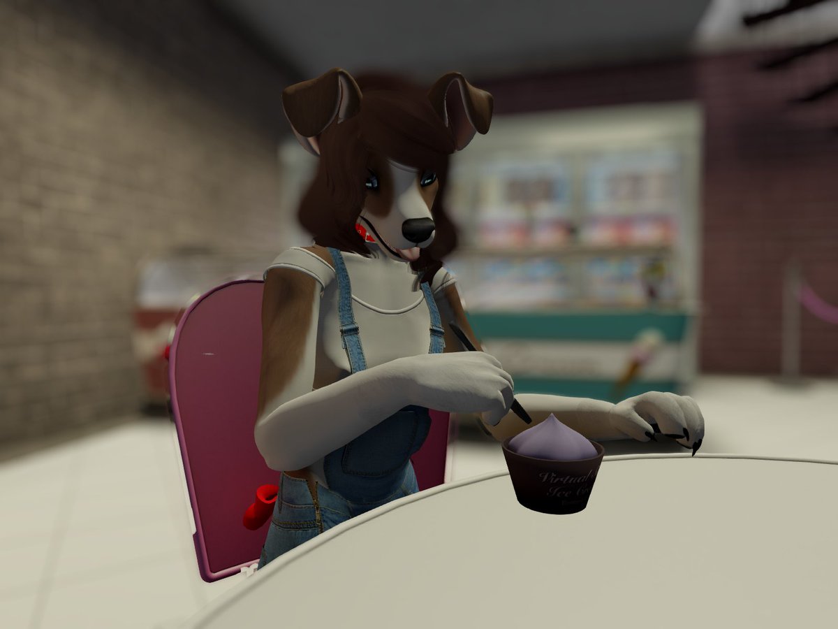 collie_alice's tweet photo. Pup at the ice cream and pastry shop #SecondLife #furry #goodpup https://t.co/5ykfTbSx8M
