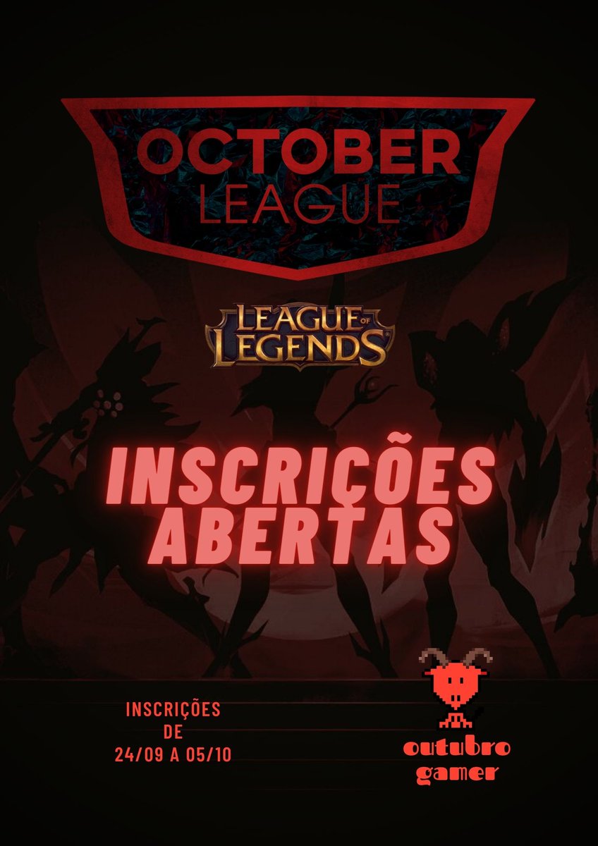 wasdevils's tweet photo. Pra quem tá afim de um campzim gratuito de LoL, mês de outubro a gente vai fazer um irado, com premiação e as inscrições já abertas https://t.co/FKJvax7m4P