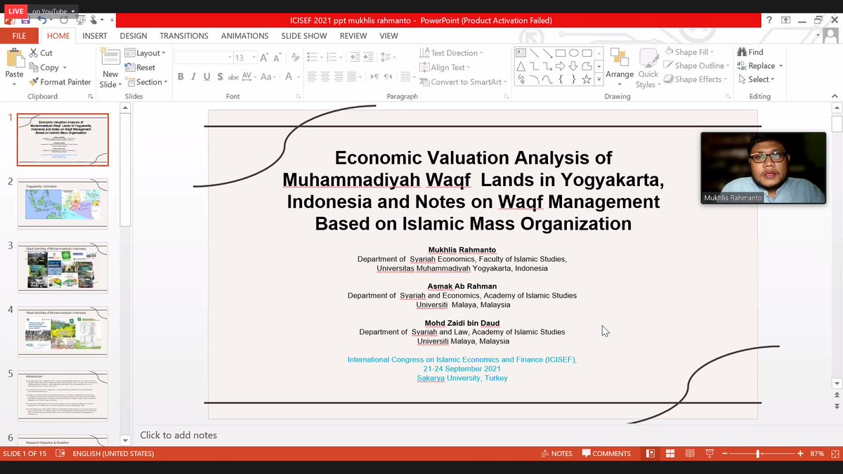 icisefsau's tweet photo. The 12nd Session!

Topic: Takaful and Waqf

Chair: Dr. Anwar al-Abbasi

Speaker: Mukhlis Rahmanto - Waqf Management Based on Islamic Mass Organization: Case Study of Muhammadiyah Indonesia

ISEFAM Youtube: https://t.co/NGlRZ9Xier https://t.co/WAzbtobjaP