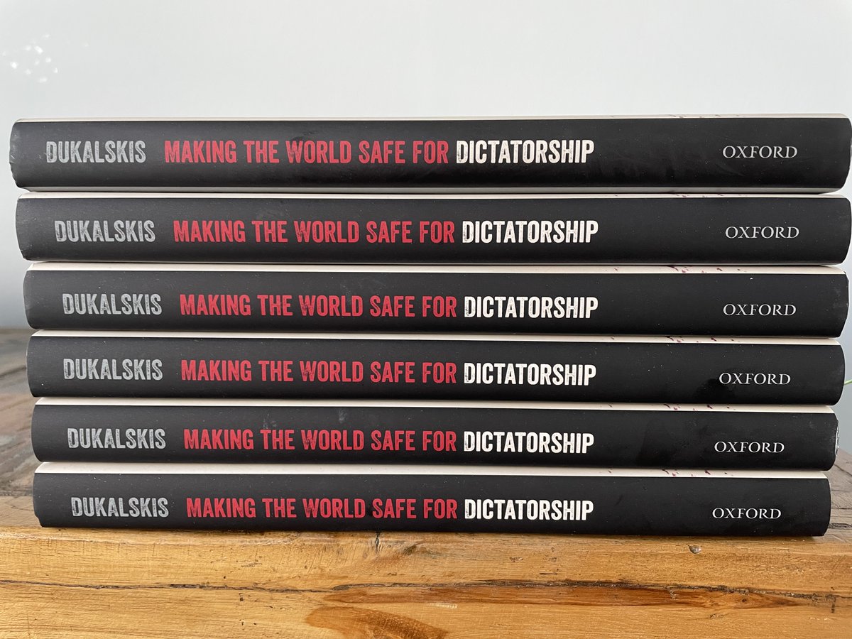AlexDukalskis's tweet photo. I still have a few author copies of my 2021 @OUPAcademic book Making the World Safe for Dictatorship.  

If you retweet this I'll put you in a random drawing I'll do Sunday evening 🇮🇪 time. 

If I draw your name I'll send you a free copy anywhere you happen to be in the 🌍. https://t.co/EiKtSCXGAG