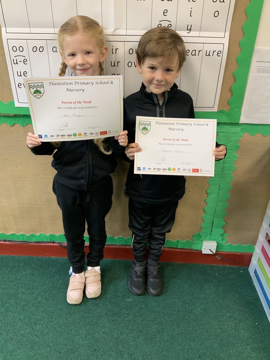 Plant_MrsChad's tweet photo. Well done Mia and Jensen for being our pupils of the week.😀 https://t.co/fhTBvEPIjN
