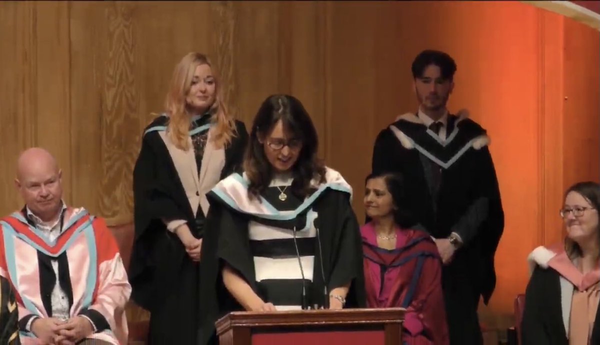 ConorHouston_'s tweet photo. Norman would be beaming with pride at his beloved daughter Chloe &amp; son Conor as they accept his Honorary Degree @QUBelfast 

Fitting that it was conferred by the new Chancellor @HillaryClinton given how much Dr Norman Houston OBE did to build relationships between NI &amp; US https://t.co/7p0tpWFgvX
