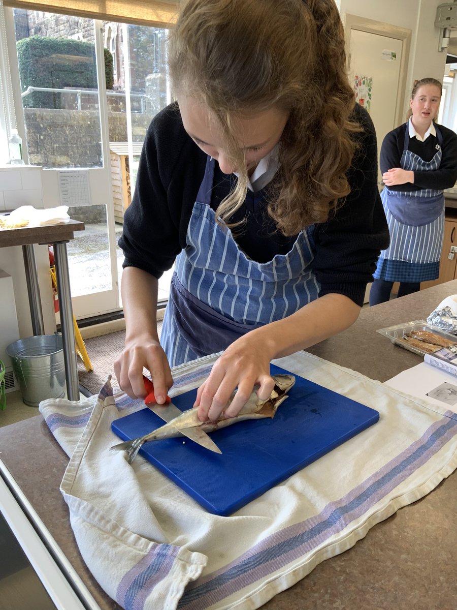 RHSBTechnology's tweet photo. Year 11 practising their knife and filleting skills #FoodTech #FoodTechStudent @RoyalHighBath https://t.co/GoChZuP9vi