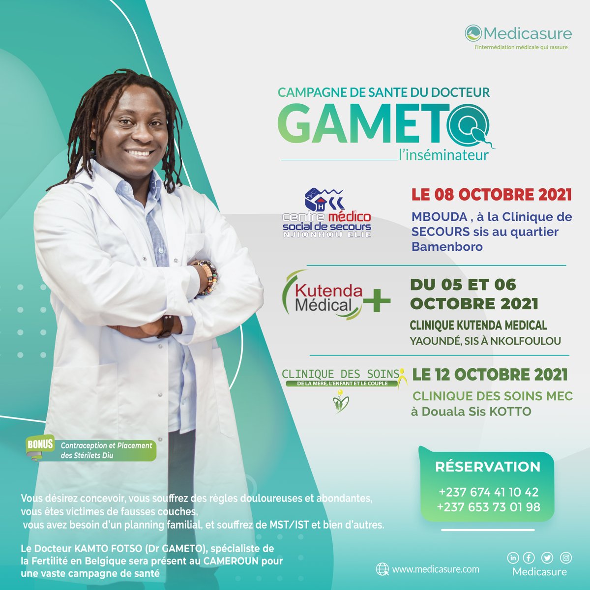 medicasure's tweet photo. Nombreuses femmes dans des milieux reculées du Cameroun n'ont jamais eu l'opportunité de rencontrer un spécialiste. Dr Kamto Saurel - @ksaurel ira une fois de plus à la rencontre de ces femmes comme il le fait depuis 4 ans déjà. Merci Doc :) https://t.co/8VEvROnFB3