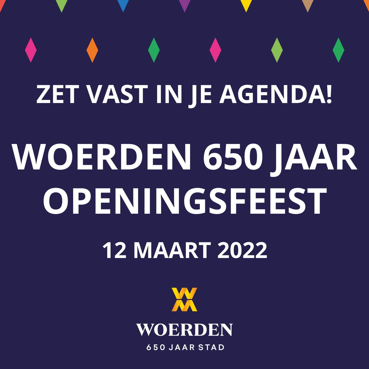 woerden650's tweet photo. Noteer vast in je agenda! Op 12 maart 2022 is het spectaculaire openingsfeest van Woerden 650 jaar stad. Daar wil je zeker bij zijn! Altijd op de hoogte van het laatste nieuws rondom Woerden 650? Volg ons op social media onder @woerden650 #woerden #woerden650 #woerdenwijs https://t.co/57eaxLPq4O