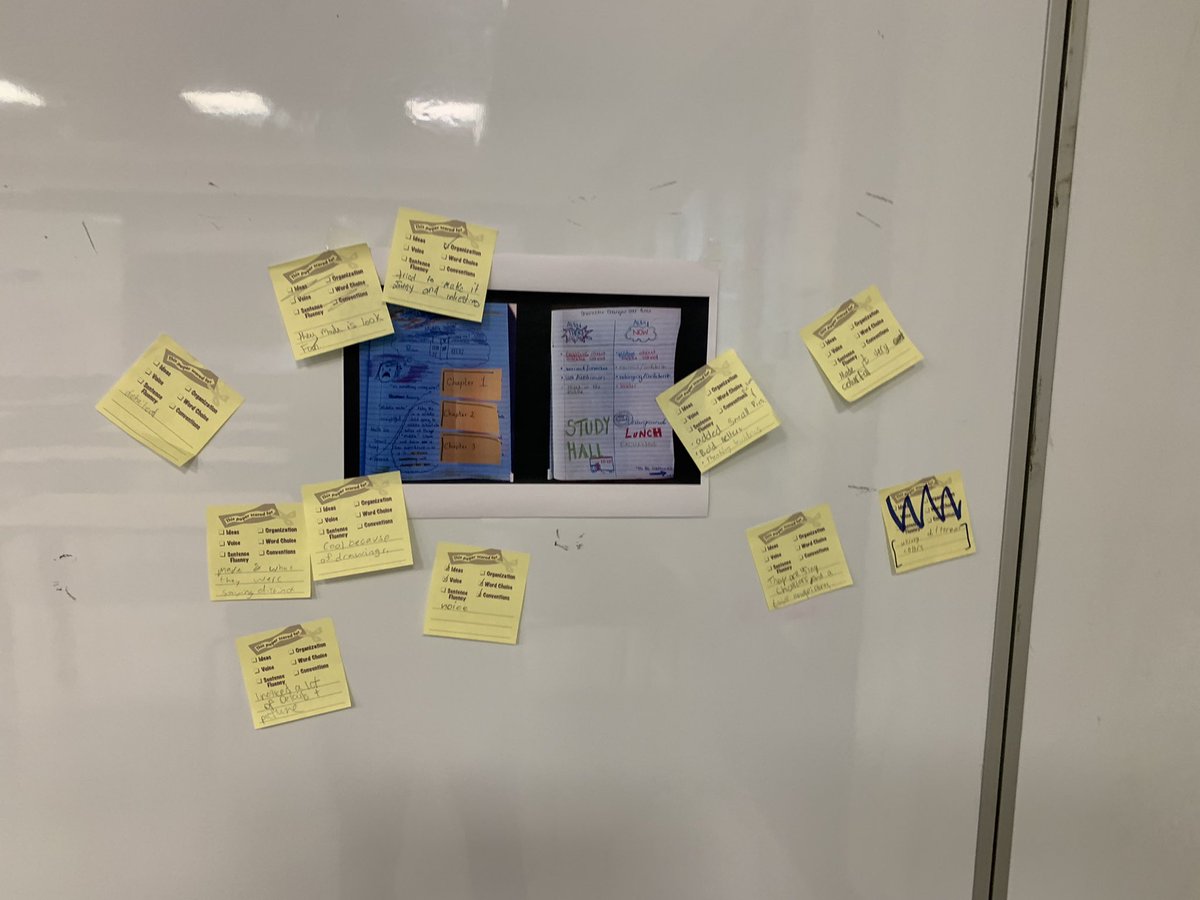 KristaMcGowan14's tweet photo. Ss analyzed notebook pages to identify what works that they could try as they later jot their thinking about reading. We then brought thinking together in one chart. Level of their own pages and thinking has already been raised #inquiry #ruos #msliteracy #workshop https://t.co/Kuu2p1Rpnh