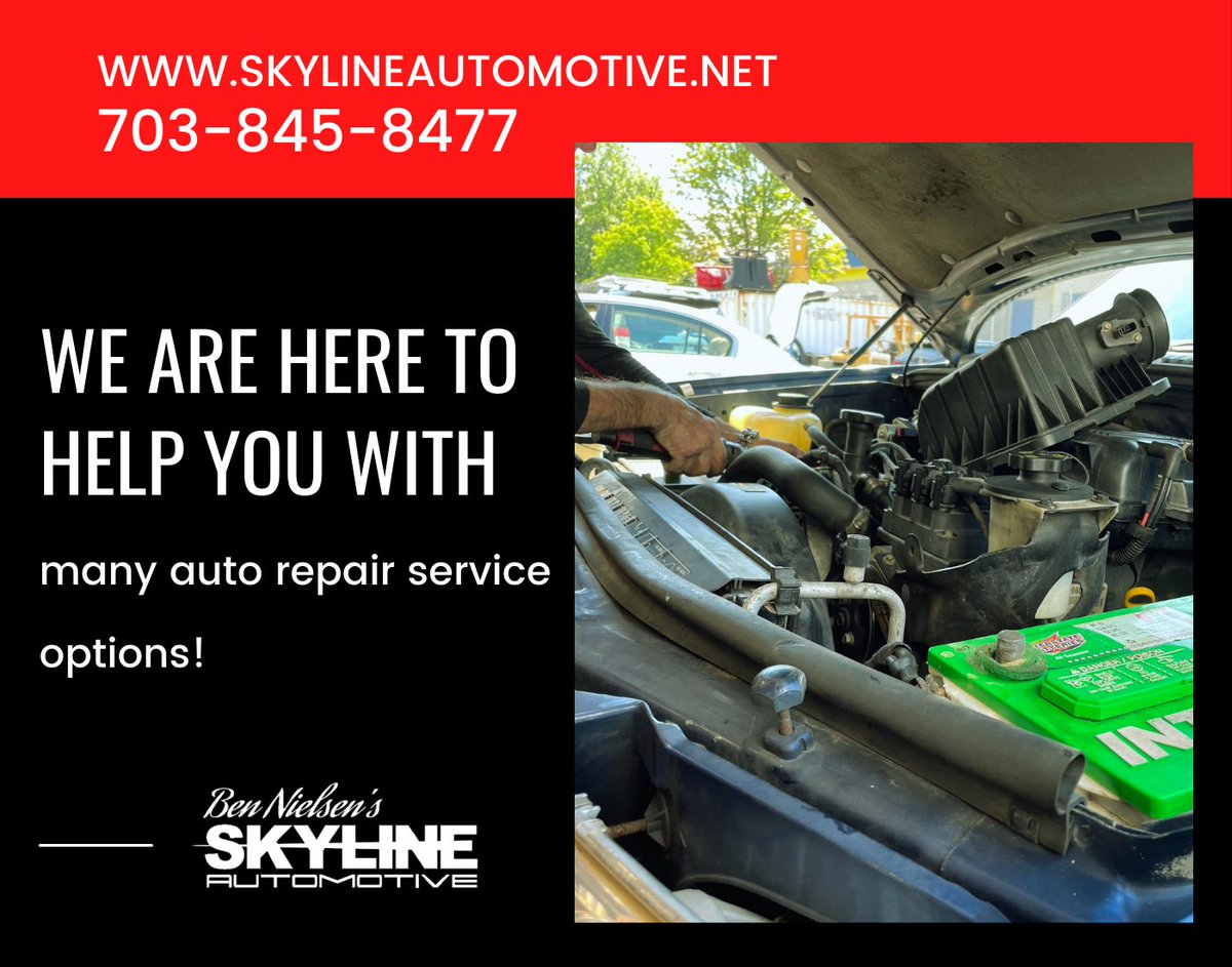 We are here to help you with many auto repair service options! #skylineautomotive #fallschurchva #autorepair #autorepairva #bestautorepairva #bennielsen #auto #repair #mechanic