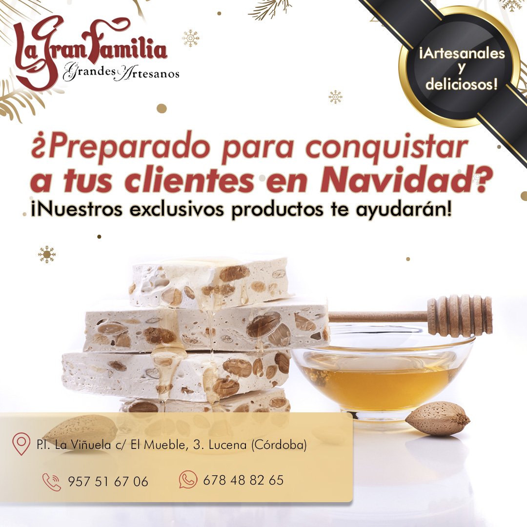 TurronesLGF's tweet image. ¡#HolaOctubre! 🍂 En #Turrones #LaGranFamilia trabajamos de manera #artesanal los mejores #turrones y #aperitivos de la zona ¡Un indispensable de esta #Navidad que todos tus #clientes te pedirán! 😍