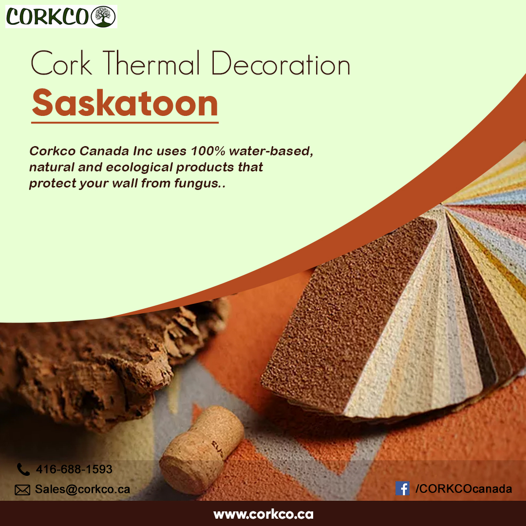 CorkcoCanada's tweet photo. Corkco provides a wide range of cork thermal decoration in Saskatoon. We offer an exciting potential for the building industry with its properties of thermal insulation, waterproofing and fire resistance. Contact us today!

#concretesealer #concrete #sealer #homeimprovement https://t.co/yI2SYzPuFm