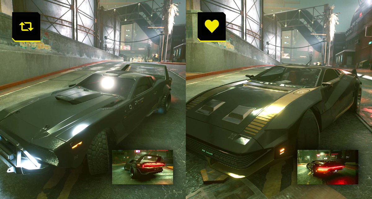 Das #CBRPNKduell geht in die dritte Runde. Dieses mal die beiden #Cyberpunk2077 Cybercars #QuadraVTech vs #QuadraTyp66Cthulhu!