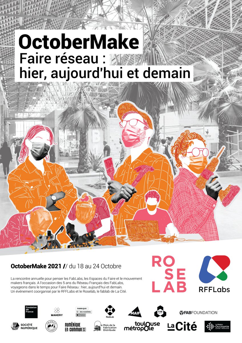RFFLabs's tweet photo. 🟠  🤝 OctoberMake, Faire réseau hier, aujourd'hui et demain !  ⚙️🟠
Vous êtes de plus en plus nombreux à vous inscrire à l'événement du 18 au 24 octobre au Roselab à La Cité de Toulouse : plus de 80 inscrits !

👉 Inscriptions #OctoberMake : https://t.co/srhfkZyGTd 
⤵️ https://t.co/M7ytC0N1Ce
