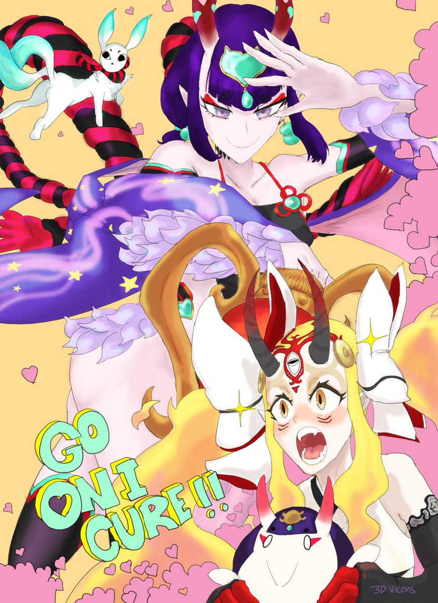 3dVicens's tweet photo. We face Oniland again! So here I post again the pic I drew the last year for it, Go Go Oni Cure!
#FGO #FateGrandOrder #FateGOUSA #shuten_douji #ibaraki_douji #Oniland #ArtistOnTwitter https://t.co/e0jexO5JvU