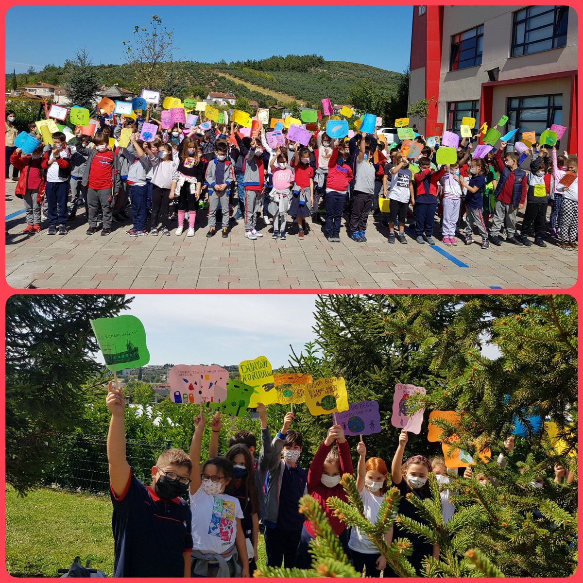 birsenerturk's tweet photo. #BKBademli 3.sınıf öğrencilerimiz #MasterFirst dersinde “İklim Değişikliği ve Farkındalığı Modülü” ile küresel ısınmanın ve iklim değişikliğinin canlılar üzerindeki etkilerini konuşarak düşüncelerini pankarta döktü 💙❤
#heranimdabahcesehir 
#iklimkrizimuefredataeklensin https://t.co/INn1fmAL0E