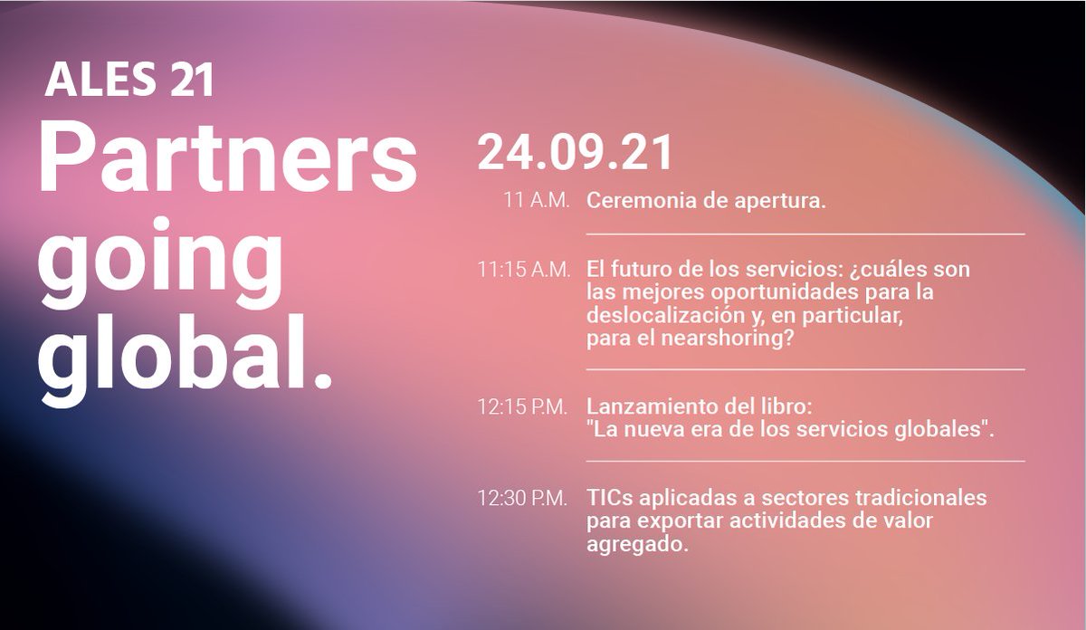 cusaiuy's tweet photo. Hoy comienza #Ales2021 "Partners Going Global" coorganizado por la Asociación Latinoamericana de Exportadores de Servicios, Caribbean Export y la @CACteinforma 
📅24 de septiembre al 3 de noviembre.
Inscribite aquí: https://t.co/Ms8Hukjw83
#exportadores #servicios https://t.co/10cHVI3cPi