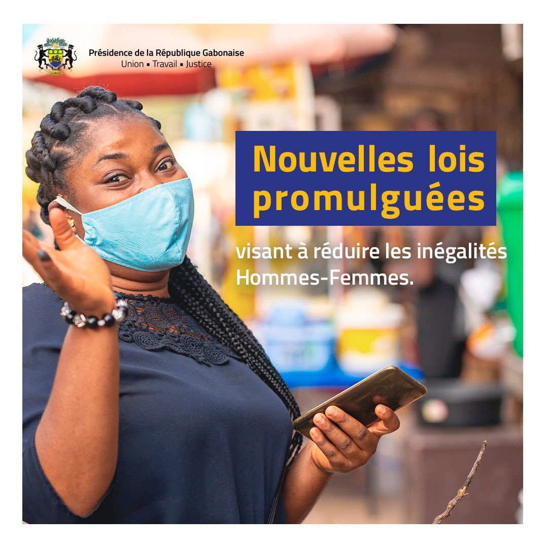 PresidenceGabon's tweet photo. Le Président de la République a toujours considéré le sujet de l’Égalité comme un enjeu majeur. A cet effet, il a promulgué de nouvelles lois visant à réduire les inégalités Hommes-Femmes. https://t.co/PPpYFr3yIY