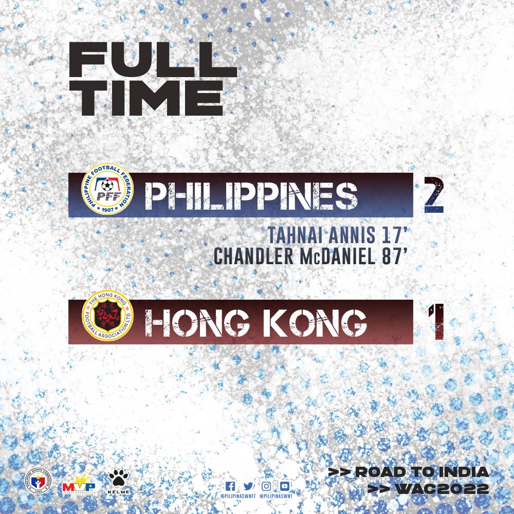 PilipinasWNFT's tweet photo. WE DID IT!! 

🔵 #PHIvHKG 🔴 #LabanFilipinas ⚪️ #ParaSaBayan 🟡 #RememberTheGoal https://t.co/JoFlOZ8Y9O