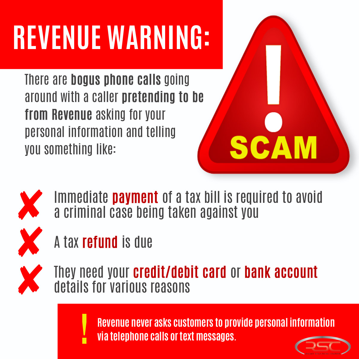 RSCentre's tweet photo. Be aware of scam calls! https://t.co/1ywmsiz44E