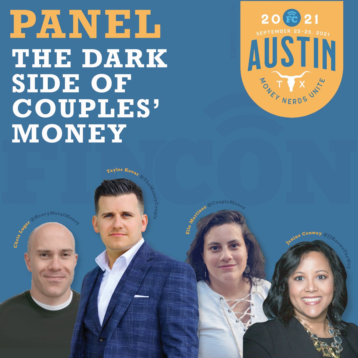Today is the day! I will be at FinCon speaking on a panel with some amazing people about The Dark Side of Couples' Money. 
Stay tuned on our Instagram story for some behind the scenes.