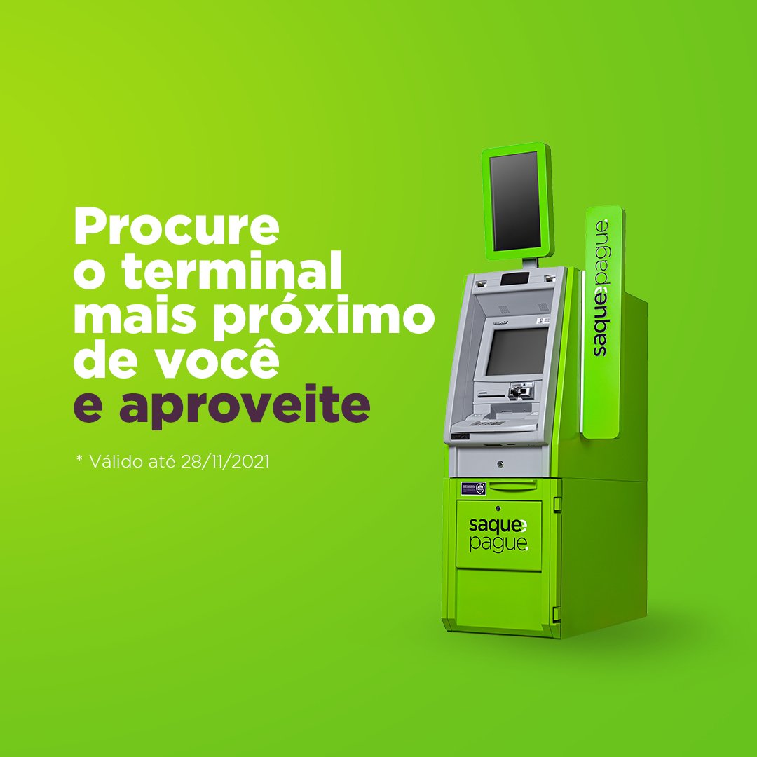 saquepague's tweet photo. Saque e Pague é TARIFA ZERO  para clientes de todos os bancos, o mês inteiro e quantas vezes precisar.

 A isenção é para usuários pessoa física.  PJs não serão cobrados pela Saque, mas podem ser tarifados por seus bancos.

Procure nossos terminais e aproveite! https://t.co/V6DGYXMVon