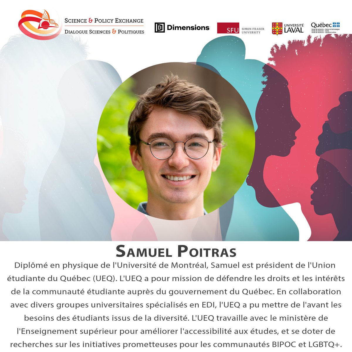 DSP_SPE's tweet photo. 🚨EDI en action : Meilleures pratiques et orientations futures 🚨
Nous vous présentons Samuel Poitras !! @samuel_poitras @UEQ
Rejoignez notre atelier virtuel en #EDI avec #DimensionsEDI #SPEWorkshop
🗓 27 sep @ 15h30 HAE
Details 👇Détails
https://t.co/TtwR6uNBAd https://t.co/2ntbbhOggv