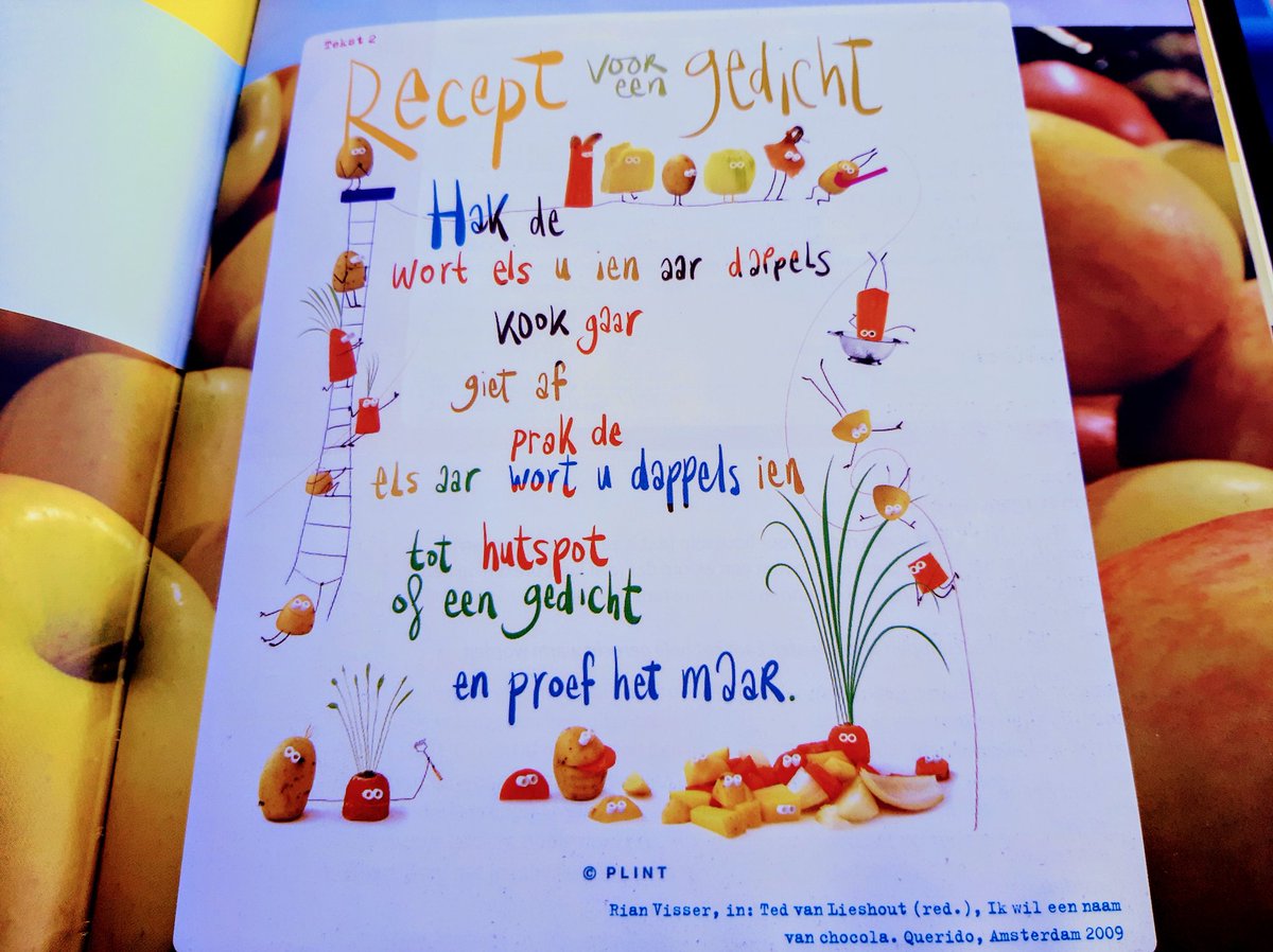 janien's tweet photo. proef het maar. eetbaar gedicht. licht verteerbaar
van Rian Visser @RianVisser gebloemleesd door Ted van Lieshout @tedvanlieshout
#plint #schoolboek #NieuwNederlands https://t.co/b5COmGFe8W