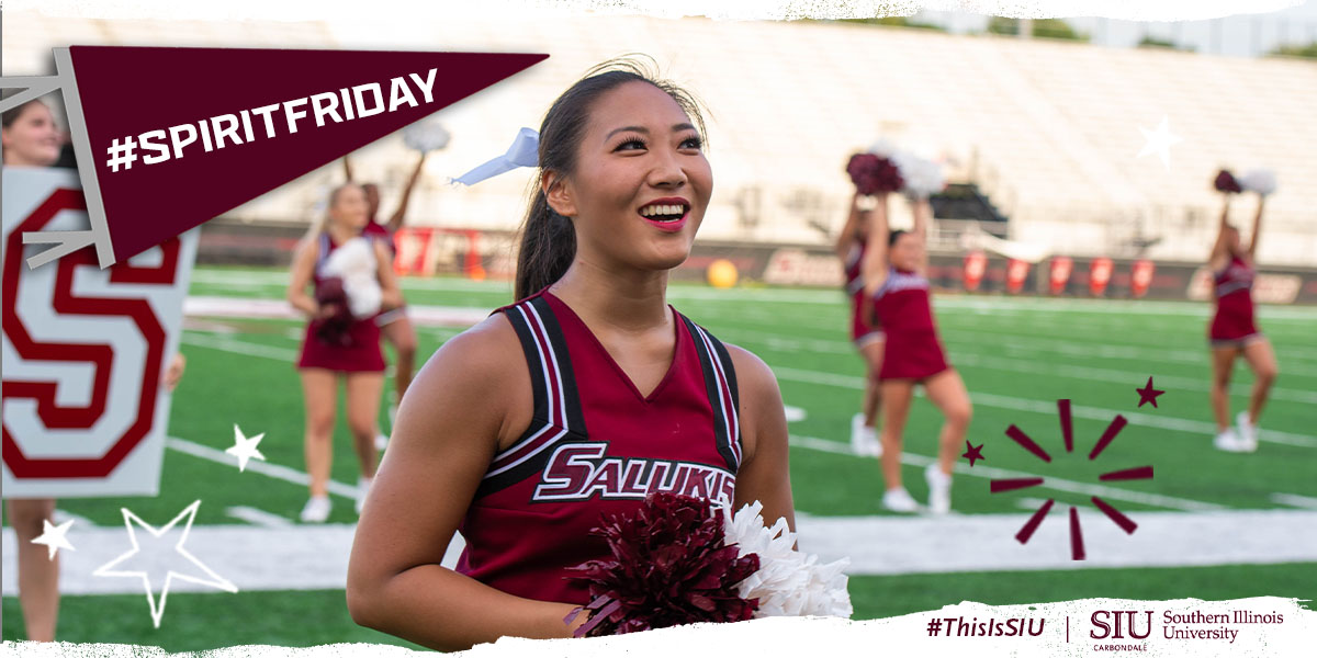 SIUC's tweet photo. It is #SpiritFriday and #FamilyWeekend! Are you wearing your maroon and white? Be sure to wear it today and tomorrow to the #Saluki football game! https://t.co/ACVmOUAuzv