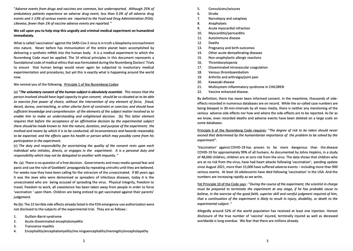 davidkurten's tweet photo. PRESS RELEASE: Holocaust survivors call on the International Criminal Court to proceed with the joint request from the UK, France, Czech Republic and Slovakia for an investigation of CRIMES AGAINST HUMANITY by coerced experimental mRNA injections that break the NUREMBERG CODE. https://t.co/2yUIvw6m0k