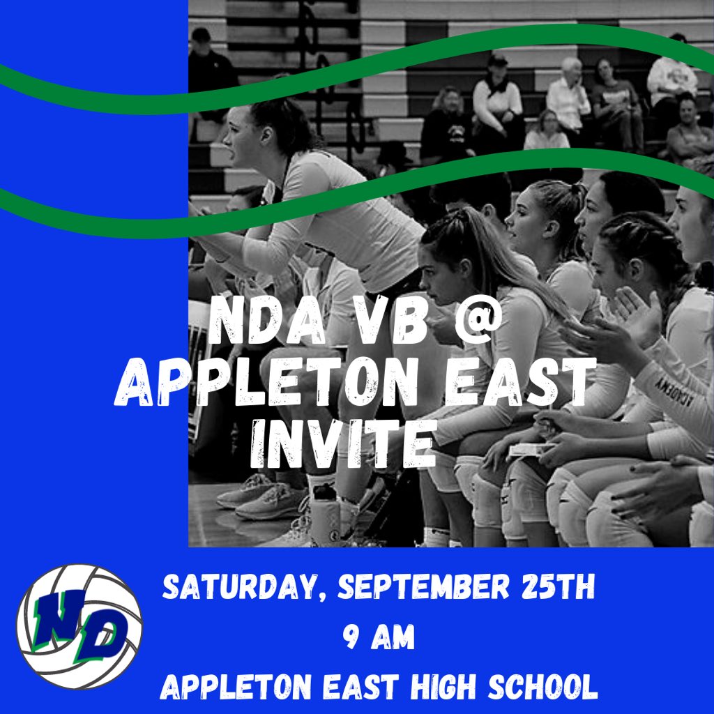 Varsity heads to Appleton East Saturday morning. 

9:00 am play Appleton West
11:00 am play DC Everest

12:30 Bracket play
🔱Let’s Go Tritons!🔱<a href="/NDATritonSports/">Notre Dame Academy Athletics - Green Bay, WI</a>