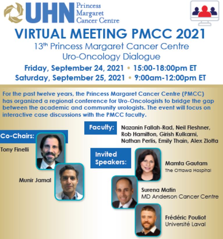 Tonight 'The 13th Princess Margaret Cancer Centre (PMCC) Uro-Oncology Dialogue', with <a href="/UroOncMD/">Tony Finelli</a> <a href="/SurenaMatinMD/">Surena F Matin MD</a> <a href="/PEAKMD/">Dr. Mamta Gautam</a> <a href="/pouliotfredUL/">Frederic Pouliot</a> <a href="/Nptdot/">Nathan Perlis</a> <a href="/fallah_rad/">Nazanin Fallah-Rad</a> <a href="/WallisCJD/">Christopher Wallis (he/him/his)</a> <a href="/RHamiltonUrol/">Rob Hamilton</a> <a href="/GSK_UofT/">Girish Kulkarni</a> <a href="/DrJohnKell/">John Kell</a> To register: bit.ly/3kdfa5s #EducationBeginsHere #CUAConnects #PMCC21
