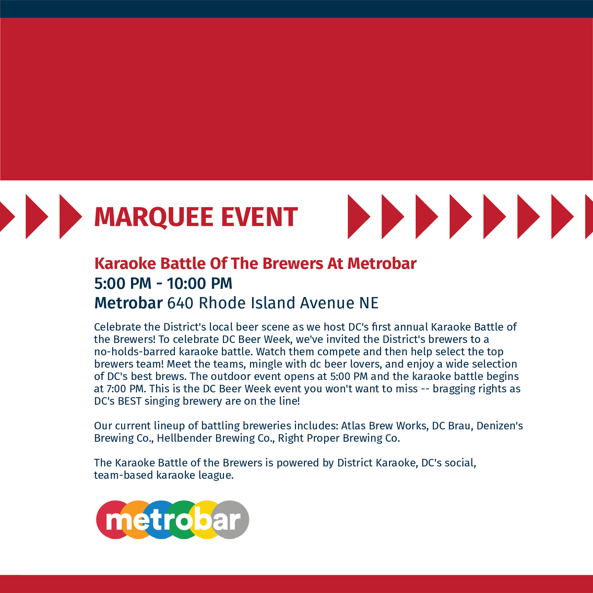 DCBeerWeek's tweet photo. Anyone else excited to see DC brewers battle it out over the microphone? Check out today's events!
@metrobardc @rocklandsbbq @ANXOcider @heurichhouse https://t.co/N7ryCzdd8A