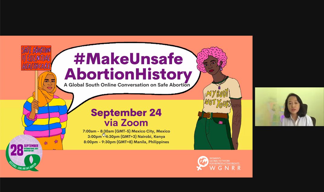 WGNRR's tweet photo. #MakeUnsafeAbortionHistory: A Global South Conversation on Safe Abortion is now starting! 

Follow this thread for livetweets 👇 #AbortionIsHealthcare #AbortionIsEssential https://t.co/rO5zFjLElS