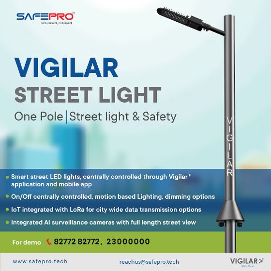 Safepro_tech's tweet photo. #safepro #vigilar #street_lights #led_lights #smart_street_light #AI_Surveillance_Cameras #surveillance_cameras #surveillance https://t.co/OEf8BUESB0