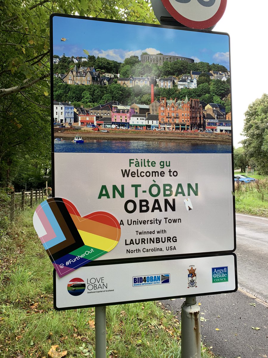 LGBTIScotland's tweet photo. We’ve arrived in Oban for @ObanPride at the end of six weeks reconnecting in rural and island Scotland. #furtherout https://t.co/TxZ85TQuya