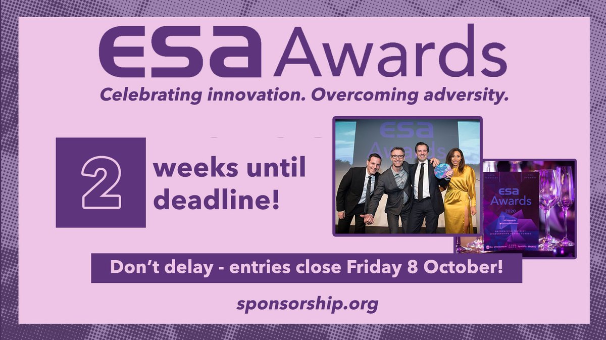 There's just two weeks left to enter the 2022 #ESAawards!  

Not convinced? Here's five reasons to get involved  
bit.ly/2XgZvct