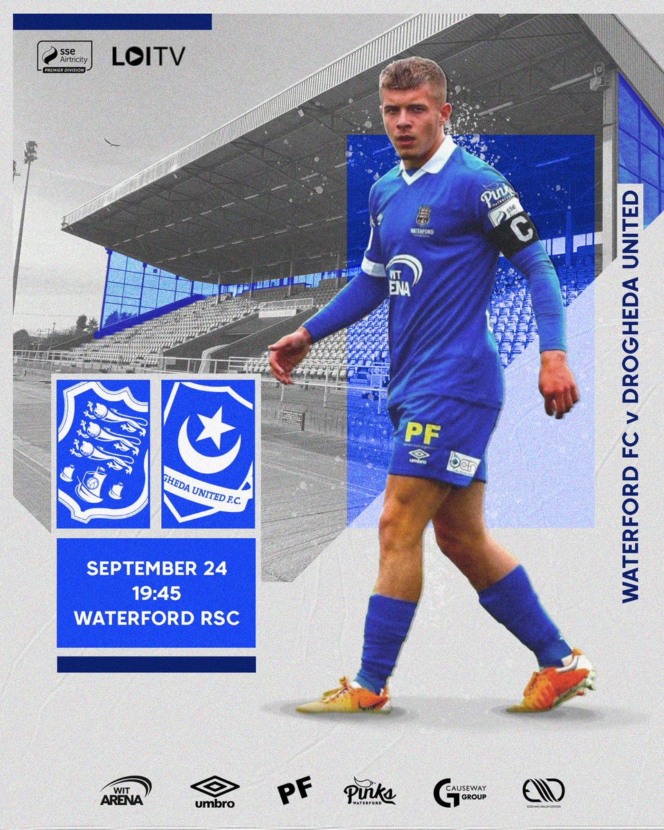 𝗠𝗔𝗧𝗖𝗛𝗗𝗔𝗬
🏆 SSE Airtricity League
🆚 Drogheda United
🏟️ RSC
⏰ 7.45pm
📺 LOItv.ie
🎫 waterfordfc.ie/waterford-fc-v…