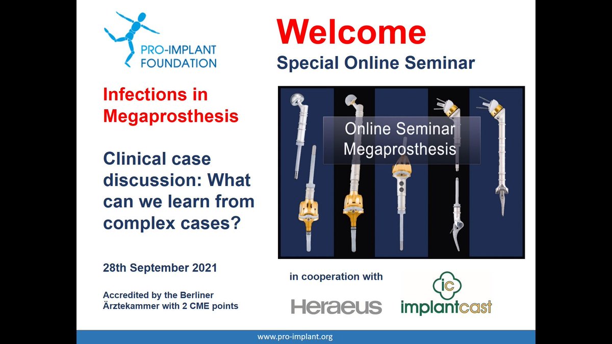 ProImplant's tweet photo. Only 4 days until the start of the 4th episode of our Special #OnlineSeminar on #Infections in #Megaprosthesis!

In this episode the focus will be on case presentations.

#FREE registration is possible under this link: https://t.co/3WzgtkO6I4 https://t.co/YLElu5gKJD