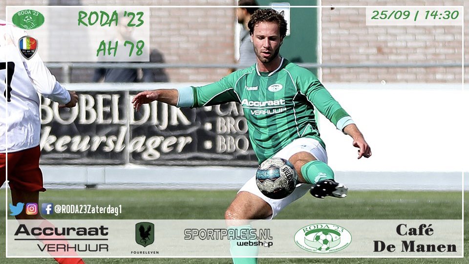 RODA23Zaterdag1's tweet photo. 🔜⚽ | En dan begint zaterdag 25 september de competitie weer. Thuis in het eigen RODA ’23 Stadion is AH ’78 uit Huizen de tegenstander.
 
Wij zien jullie graag om 14:30 uur langs de lijn in Bovenkerk.
•
#RODA23 #Bovenkerk #groenwit #RD23Z1 #BVNKRK #Zaterdag1 #competitie #rodah https://t.co/VE2S2CHipY