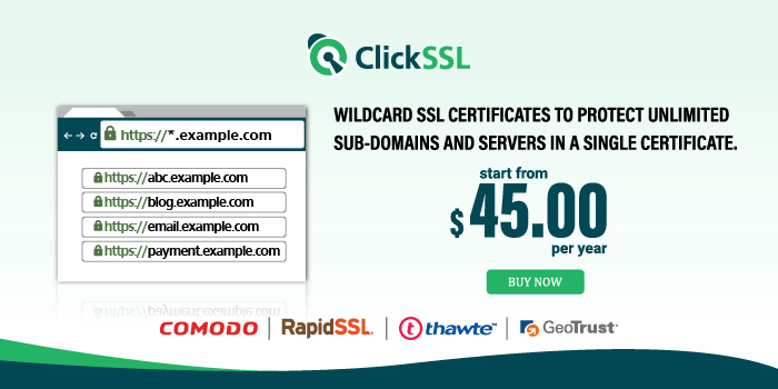 clickssl's tweet photo. Wildcard SSL certificate is the most comprehensive security solution for the websites which have a multiple subdomains!
Available in just $45.00/yr!
Buy Now : https://t.co/bAKlpGg1St
#WildcardSSLcertificate #websecurity #WildcardSSL #sslcertificate https://t.co/Oss0JArP0u