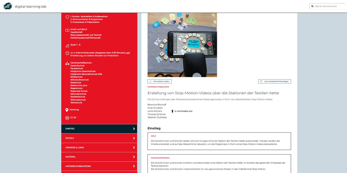 digilearninglab's tweet image. Heute steht ein weiterer neuer digitaler Unterichtsbaustein im Fokus: &quot;Erstellung von Stop-Motion-Videos über die Stationen der Textilen Kette&quot;. Schüler:innen schärfen ihr Verständnis für die Produktion von Kleidung durch die eigene Videoproduktion: digitallearninglab.de/unterrichtsbau…
#twlz