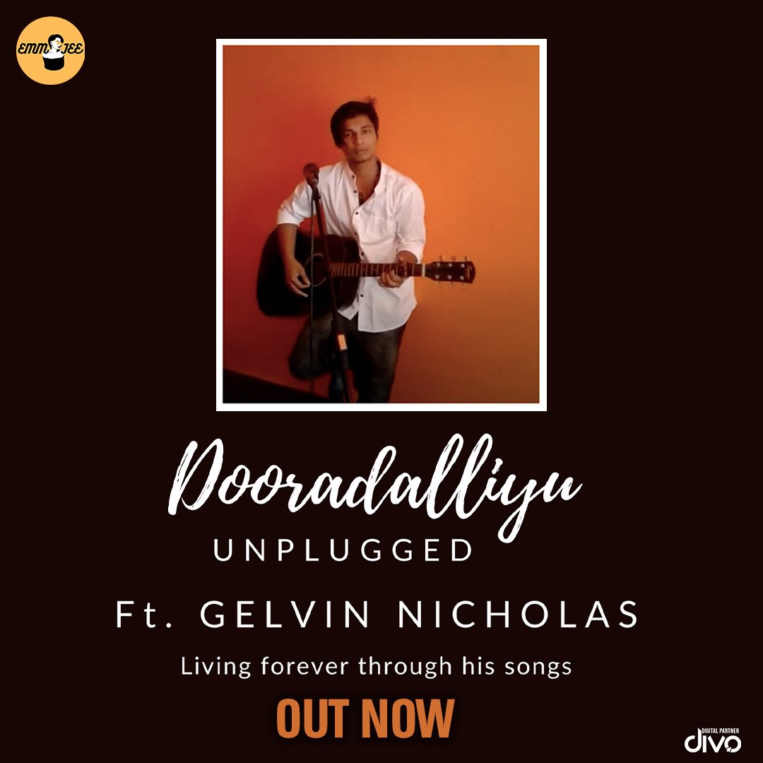 divomusicindia's tweet photo. As a tribute to @gelvin_nicholas, here's the #Unplugged version of #Dooradalliyu dedicated to him 😇, streaming now on #EmmJee YT channel.
🔗: https://t.co/hHeqfPOOIE
#GelvinNicholas #Emmjee #Sharath #Kannada #OutNow #Indie #DivoMusic https://t.co/lUAY0RkE6B