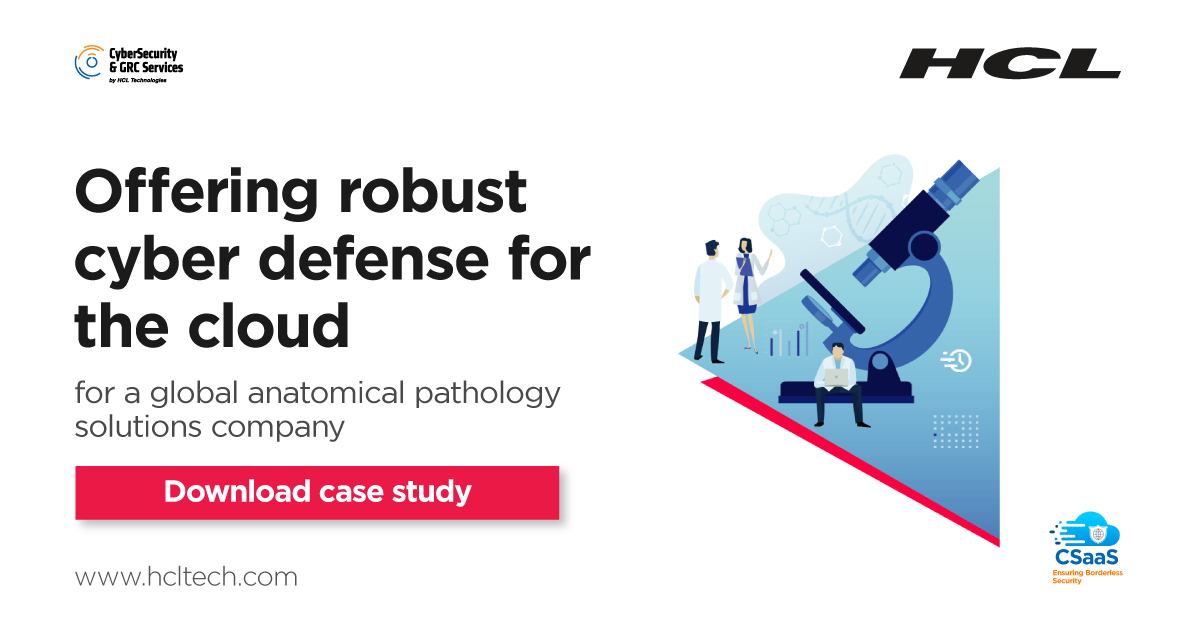 hcltech's tweet photo. Learn how our Cybersecurity & GRC team leveraged cyber defense cloud services and the CSaaS framework to offer the client end-to-end designing and deployment, and analysis and mitigation security solutions. https://t.co/oT6fkX3tlk #CyberSecurityWithHCL #HCLCloudSmart https://t.co/bB8NoCIxAT