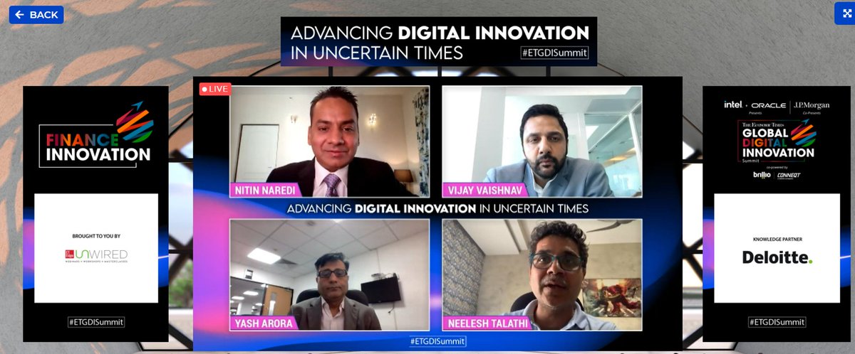 DeloitteIndia's tweet photo. @nitinnaredi, Partner, #RiskAdvisory, Deloitte India moderated a panel on “Digital readiness and strategies to build a frictionless #financefunction” at @ET_Edge’s Global #DigitalInnovation Summit today.
#NowToNext #ETUnwired #ETGDISummit https://t.co/SN35zfw4ym