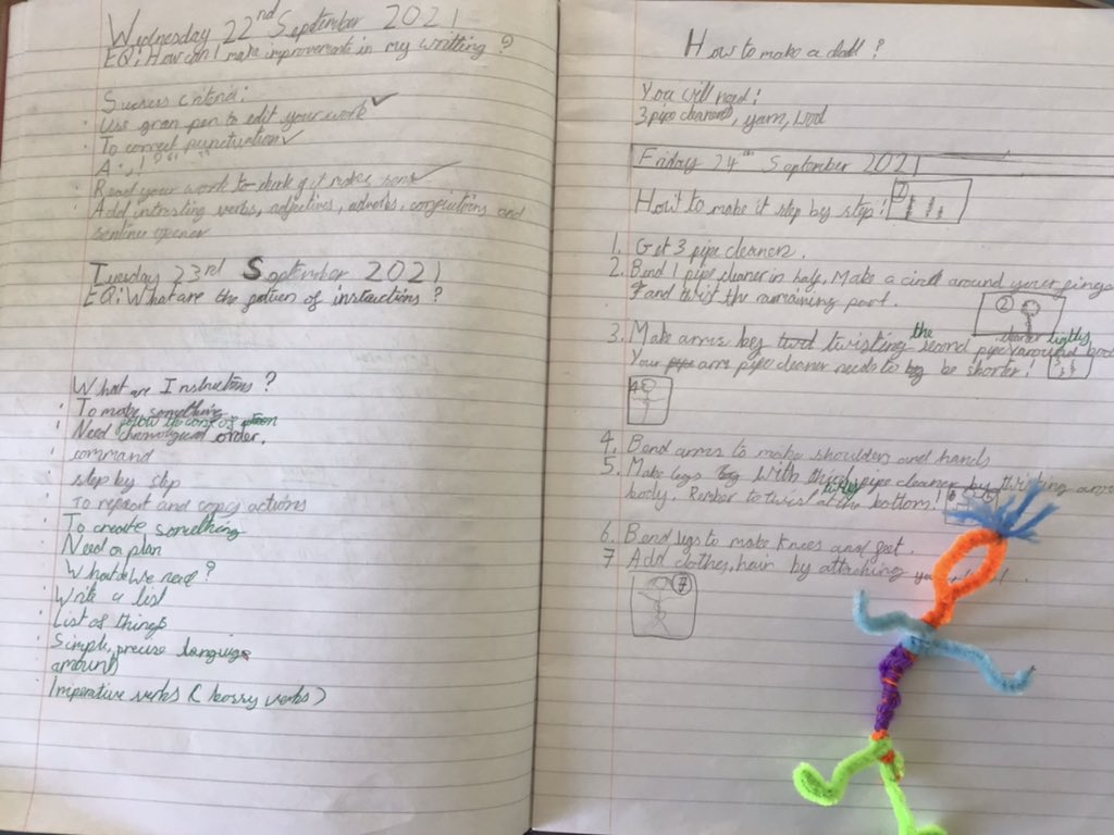 MountStewartSch's tweet photo. Today we have been creating pipe cleaner dolls and writing instructions about how to make it! It was so much fun! #tmssyear3 #tmsswriting https://t.co/zTNDBxE0mV