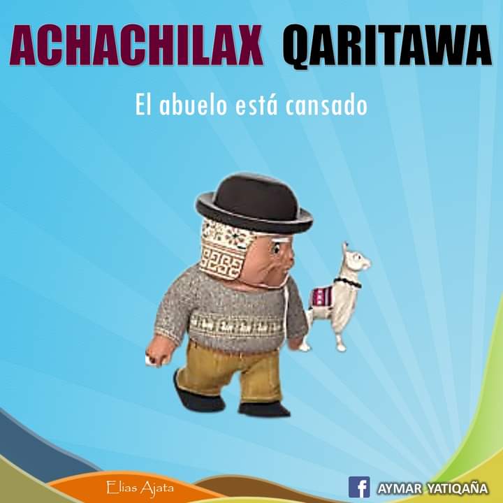 ELIASREYNALDO's tweet photo. #Aymara
Achachila - abuelo
Qarita - cansado (a)
-wa - es, está https://t.co/FTVKDRWFZg