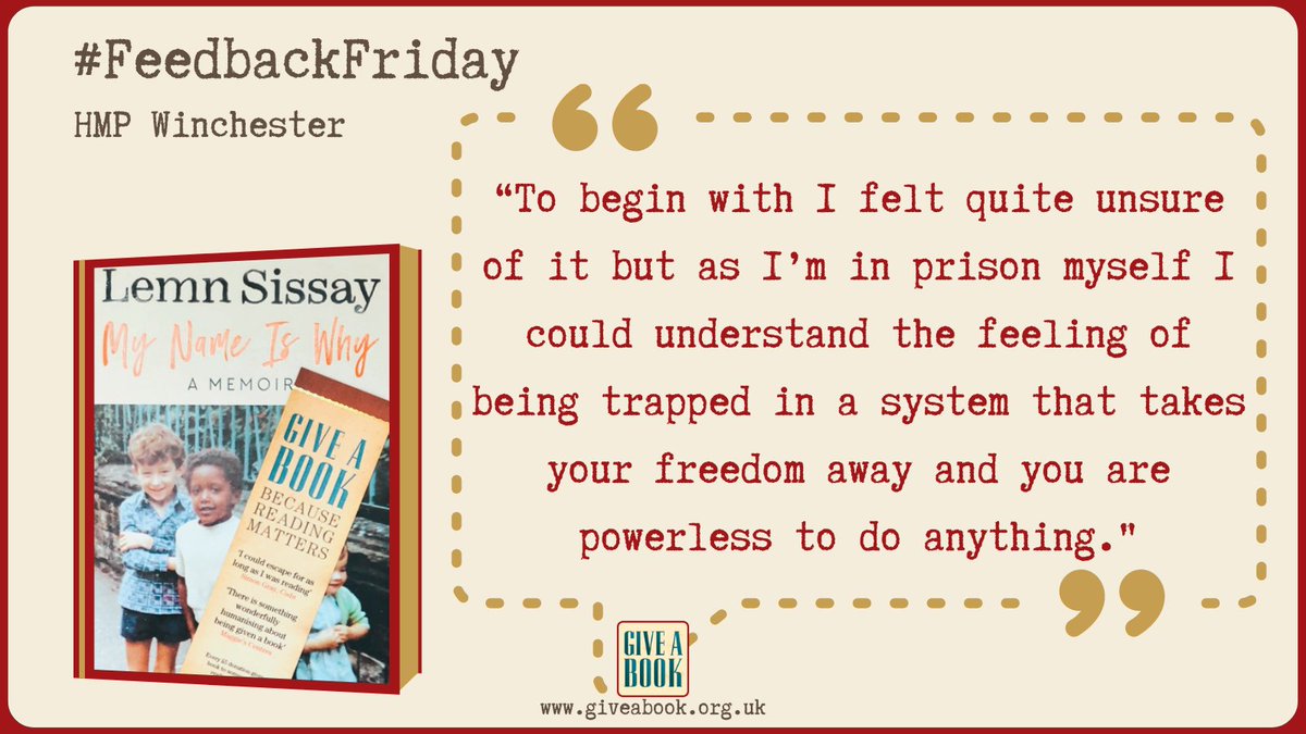 giveabookorg's tweet photo. Our #PrisonReadingGroups offer a means of escape for prisoners from their immediate surroundings & we love hearing when readers really connect with a book.
#GiveaBook #readingforpleasure #booksbehindbars #rehabiliitationthroughreading #readinginprison #MyNameIsWhy @lemnsissay https://t.co/2Go1yX0jdx