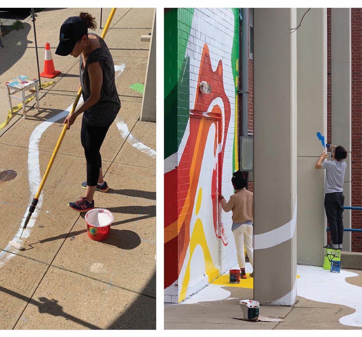 Franklinmarval's tweet photo. The Positive wave mural 
Vibrant and inspired by people.
Inspired by the people who make the learning process possible the staff, the educators, all those who work together to uplift students everyday
Many thanks toThe Charlestown High forthis opportunity and for the work they do https://t.co/59dDqt3TXH